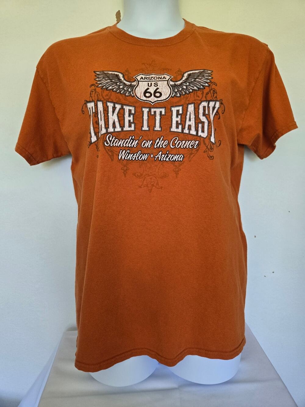 TAKE IT EASY  WINSLOW,ARIZONA ROUTE  66 T-SHIRT SIZE LARGE